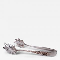  S Kirk Son Inc Pair of Kirk Baltimore Repousse Sterling Silver Ice Tongs - 4419487
