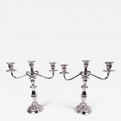  S Kirk Son Inc Pair of Kirk Traditional Baltimore Repousse 3 Light Candelabra - 3817696