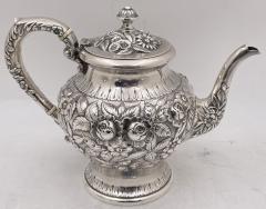  S Kirk Sons S Kirk Son Repousse Sterling Silver 6 Piece Tea Coffee Set with Tray - 3243847