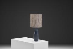  S holm Stent j Soholm ceramics 3007 S Stoneware Table Lamp with Dark Blue Glaze by S holm Denmark 1950s - 4710968