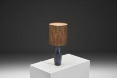  S holm Stent j Soholm ceramics 3007 S Stoneware Table Lamp with Dark Blue Glaze by S holm Denmark 1950s - 4710969
