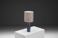  S holm Stent j Soholm ceramics 3007 S Stoneware Table Lamp with Dark Blue Glaze by S holm Denmark 1950s - 4710970