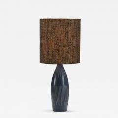  S holm Stent j Soholm ceramics 3007 S Stoneware Table Lamp with Dark Blue Glaze by S holm Denmark 1950s - 4714575
