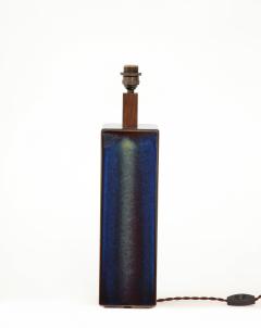  S holm Stent j Soholm ceramics Danish Soholm Blue Lamp with Custom Shade c 1960 - 3344777