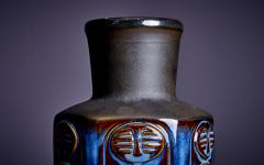  S holm Stent j Soholm ceramics Large Soholm Vase 3347 in classic blue made in Denmark 1960s - 3280884