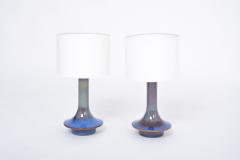  S holm Stent j Soholm ceramics Pair of Blue Danish Mid Century Modern Table Lamps Model 1068 by Soholm - 2728558