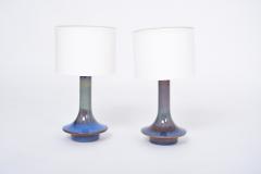  S holm Stent j Soholm ceramics Pair of Blue Danish Mid Century Modern Table Lamps Model 1068 by Soholm - 2728559