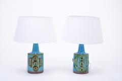  S holm Stent j Soholm ceramics Pair of Blue Mid Century Modern Stoneware table Lamps model 1203 by S holm - 2008489