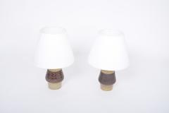  S holm Stent j Soholm ceramics Pair of Handmade Mid Century Modern Danish Stoneware table lamps by Soholm - 2740965