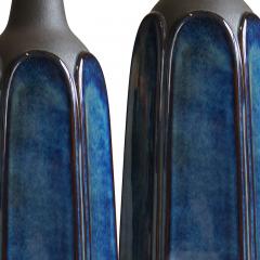  S holm Stent j Soholm ceramics Pair of Mod Lamps with Blue Luster Glaze by Soholm - 1677388