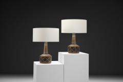  S holm Stent j Soholm ceramics Pair of Model 1208 3 Ceramic Table Lamps by S holm Denmark 1960s - 4691823