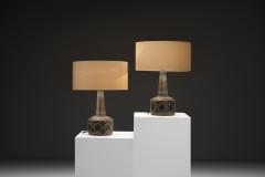  S holm Stent j Soholm ceramics Pair of Model 1208 3 Ceramic Table Lamps by S holm Denmark 1960s - 4691824