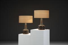  S holm Stent j Soholm ceramics Pair of Model 1208 3 Ceramic Table Lamps by S holm Denmark 1960s - 4691826