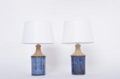  S holm Stent j Soholm ceramics Pair of Smalll Blue Mid Century Modern Table Lamps by Maria Philippi for Soholm - 3153490