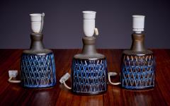  S holm Stent j Soholm ceramics Set of 3 Ceramic Table Lamps by Soholm Denmark 1960s - 3092764