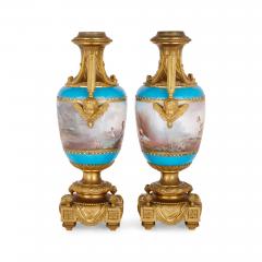  S vres Porcelain Manufactory Ormolu and S vres style porcelain three piece garniture suite - 2898250