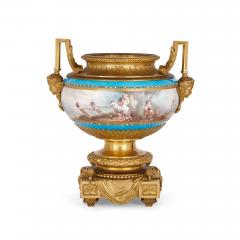  S vres Porcelain Manufactory Ormolu and S vres style porcelain three piece garniture suite - 2898252