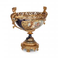  S vres Porcelain Manufactory S vres style porcelain and gilt bronze jardini re and vase garniture suite - 2912278