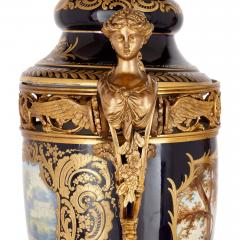  S vres Porcelain Manufactory S vres style porcelain and gilt bronze jardini re and vase garniture suite - 2912281