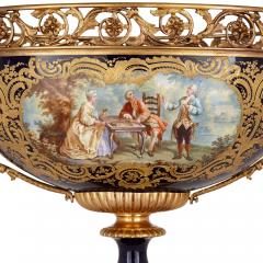  S vres Porcelain Manufactory S vres style porcelain and gilt bronze jardini re and vase garniture suite - 2912283