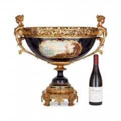  S vres Porcelain Manufactory S vres style porcelain and gilt bronze jardini re and vase garniture suite - 2912292