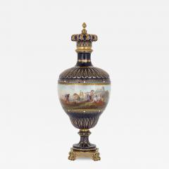  S vres Porcelain Manufacture Nationale de S vres Antique S vres style porcelain and gilt bronze vase with marine subject - 3917477