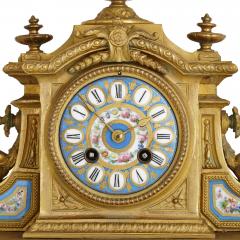  S vres Porcelain Manufacture Nationale de S vres Antique Three Piece Louis XV and S vres Style Clock and Ewer Set - 3640580