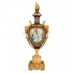  S vres Porcelain Manufacture Nationale de S vres Large S vres style gilt bronze mounted porcelain vase with pedestal - 3371843