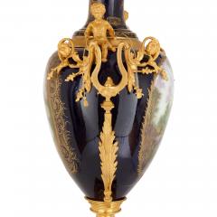  S vres Porcelain Manufacture Nationale de S vres Large S vres style gilt bronze mounted porcelain vase with pedestal - 3371847
