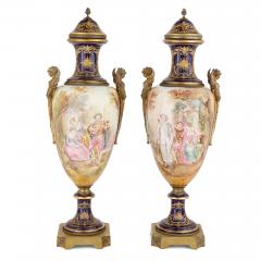  S vres Porcelain Manufacture Nationale de S vres Large and Impressive Pair of Ormolu Mounted S vres Style Porcelain Vases - 4715026