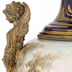  S vres Porcelain Manufacture Nationale de S vres Large and Impressive Pair of Ormolu Mounted S vres Style Porcelain Vases - 4715027