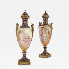  S vres Porcelain Manufacture Nationale de S vres Large and Impressive Pair of Ormolu Mounted S vres Style Porcelain Vases - 4716664