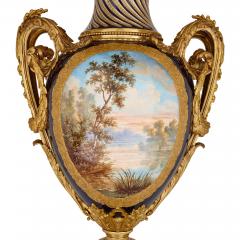  S vres Porcelain Manufacture Nationale de S vres Large antique French S vres style porcelain and gilt bronze vase - 3310387