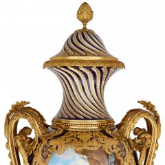  S vres Porcelain Manufacture Nationale de S vres Large antique French S vres style porcelain and gilt bronze vase - 3310388