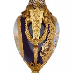  S vres Porcelain Manufacture Nationale de S vres Large antique French S vres style porcelain and gilt bronze vase - 3310389