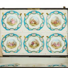  S vres Porcelain Manufacture Nationale de S vres Large antique French S vres style porcelain dessert service with a travel case - 4584900