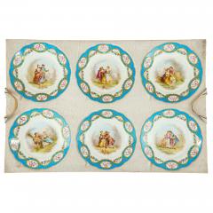  S vres Porcelain Manufacture Nationale de S vres Large antique French S vres style porcelain dessert service with a travel case - 4584904