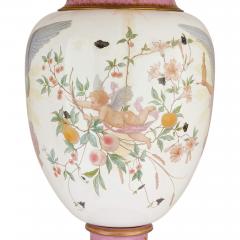  S vres Porcelain Manufacture Nationale de S vres Monumental S vres Pink Ground Vase with Winged Muse by Charles Barriat - 4740802