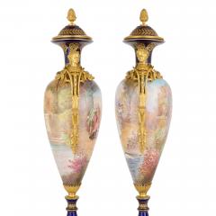  S vres Porcelain Manufacture Nationale de S vres Pair of Elegant Ormolu Mounted S vres Style Porcelain Amphora Vases - 4686562