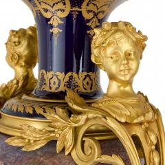  S vres Porcelain Manufacture Nationale de S vres Pair of Elegant Ormolu Mounted S vres Style Porcelain Amphora Vases - 4686564