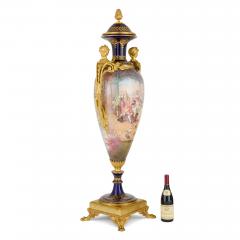  S vres Porcelain Manufacture Nationale de S vres Pair of Elegant Ormolu Mounted S vres Style Porcelain Amphora Vases - 4686566