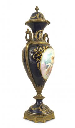  S vres Porcelain Manufacture Nationale de S vres Pair of French Victorian Blue Sevres Porcelain Vases - 4200826
