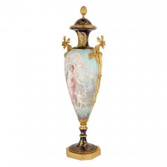  S vres Porcelain Manufacture Nationale de S vres Pair of Large S vres Style Porcelain and Ormolu Vases - 4594695
