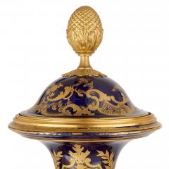  S vres Porcelain Manufacture Nationale de S vres Pair of Large S vres Style Porcelain and Ormolu Vases - 4594698