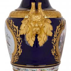  S vres Porcelain Manufacture Nationale de S vres Pair of S vres style gilt bronze and jewelled porcelain vases - 3268967