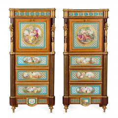  S vres Porcelain Manufacture Nationale de S vres Pair of antique S vres style porcelain and ormolu mounted secretaires - 3949703