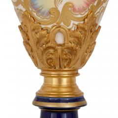  S vres Porcelain Manufacture Nationale de S vres Pair of large S vres style gilt porcelain mounted vases - 3062762