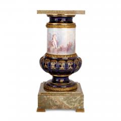  S vres Porcelain Manufacture Nationale de S vres Pair of large S vres style pedestals in porcelain ormolu and green onyx - 3045693