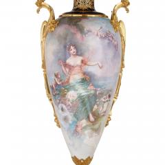  S vres Porcelain Manufacture Nationale de S vres Pair of very large French S vres style porcelain and ormolu vases - 3150953