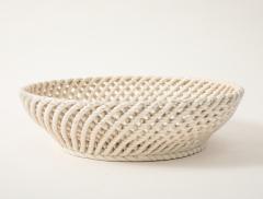  S vres Porcelain Manufacture Nationale de S vres Porcelain Faux Basket Weave Bowl France c 1960 - 4145154